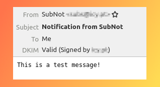 SubNot test email